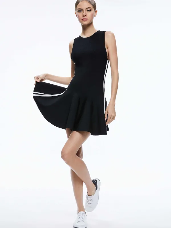 Alice and Olivia Kimi Side Stripe Mini Dress-Women Dresses