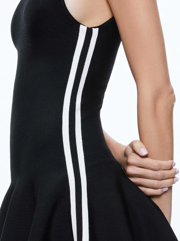 Alice and Olivia Kimi Side Stripe Mini Dress-Women Dresses