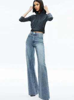 Alice and Olivia Kirk Wrap Front Hoodie-Women Tops