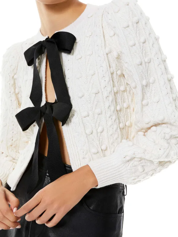 Alice and Olivia Kitty Puff Sleeve Cardigan-Women Sweaters