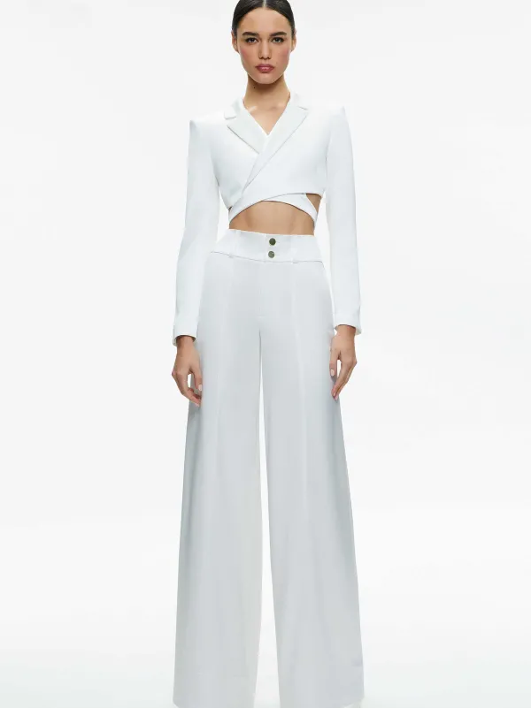 Alice and Olivia Leone Cropped Wrap Blazer-Women Tops