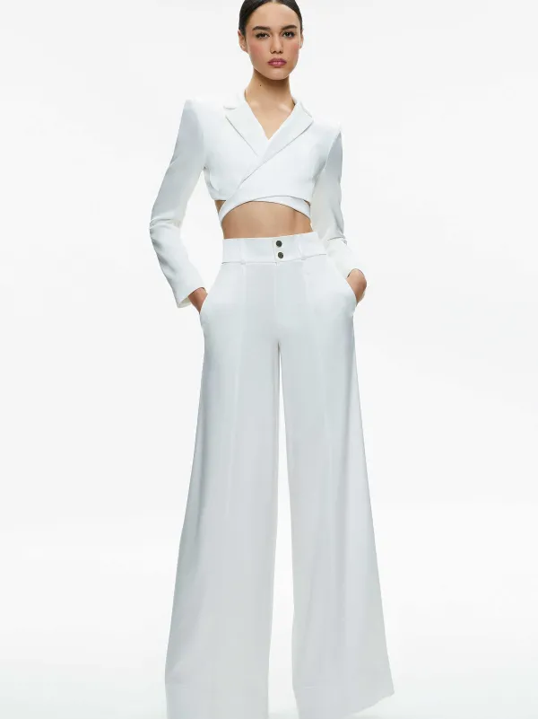 Alice and Olivia Leone Cropped Wrap Blazer-Women Tops
