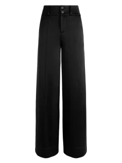 Alice and Olivia Leone Cropped Wrap Blazer + Mame High Rise Wide Leg Pant-Women Matching Sets