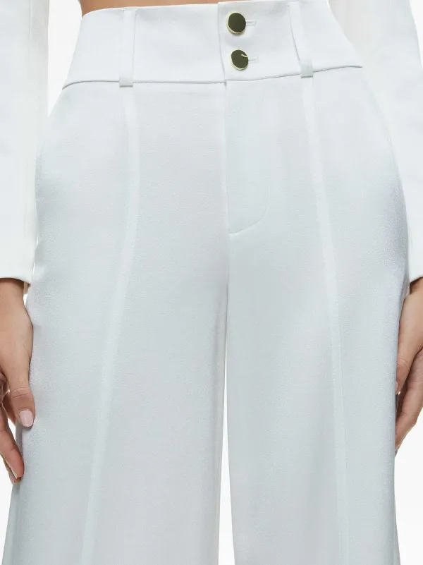 Alice and Olivia Leone Cropped Wrap Blazer + Mame High Rise Wide Leg Pant-Women Matching Sets