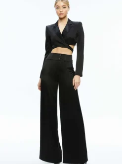 Alice and Olivia Leone Cropped Wrap Blazer-Women Tops