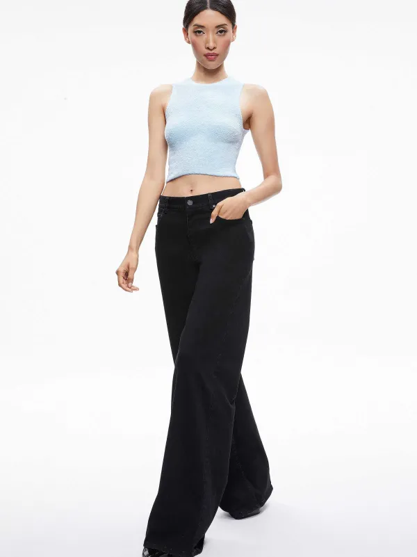 Alice and Olivia Lidell Cropped Zip Up Hoodie + Amity Sleeveless Cropped Tank-Women Matching Sets