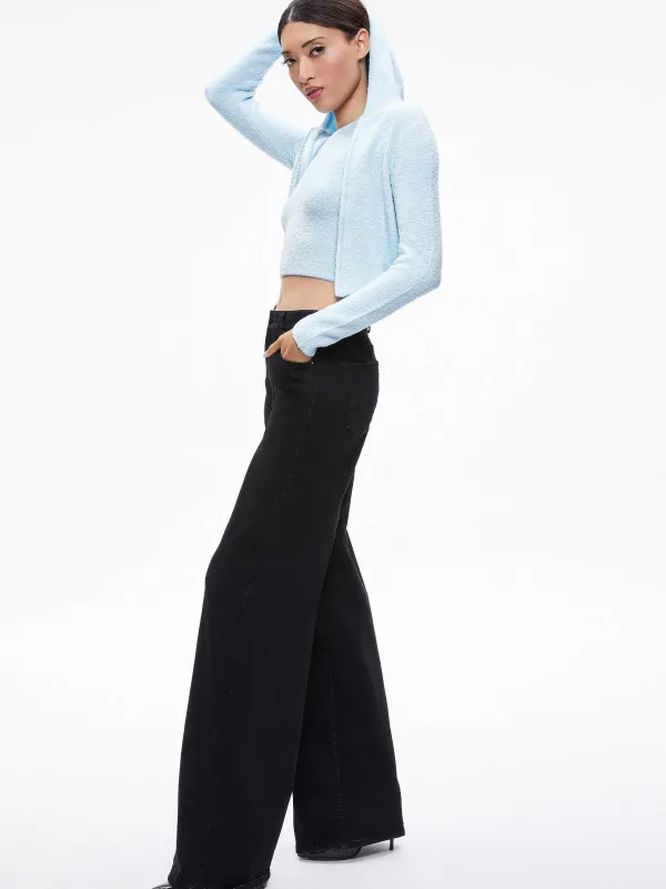 Alice and Olivia Lidell Cropped Zip Up Hoodie + Amity Sleeveless Cropped Tank-Women Matching Sets