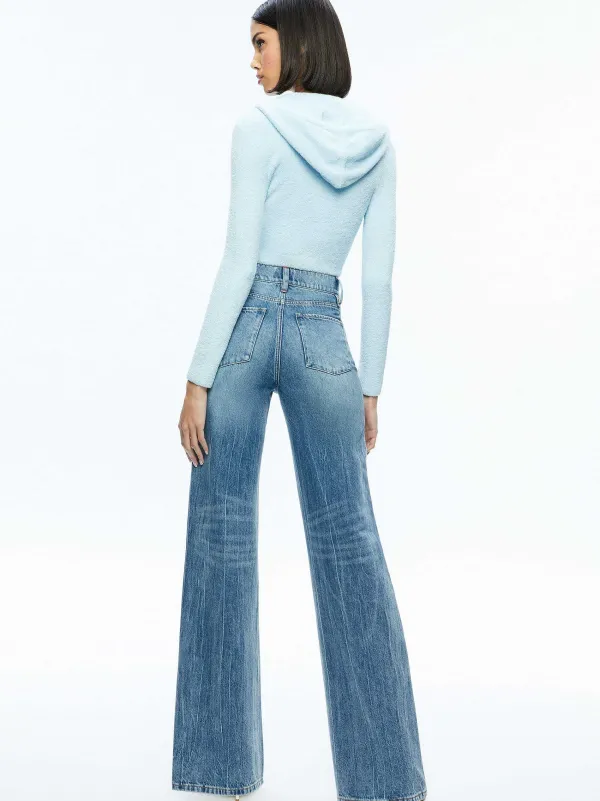 Alice and Olivia Lidell Cropped Zip Up Hoodie + Amity Sleeveless Cropped Tank-Women Matching Sets