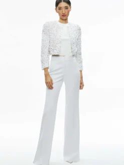 Alice and Olivia Lorna Embellished Cropped Jacket-Women Jackets + Coats