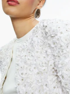 Alice and Olivia Lorna Embellished Cropped Jacket-Women Jackets + Coats