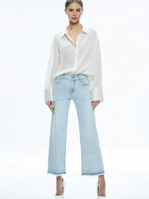 Alice and Olivia Lorrine Kick-Flare Ankle Jean-Women Pants