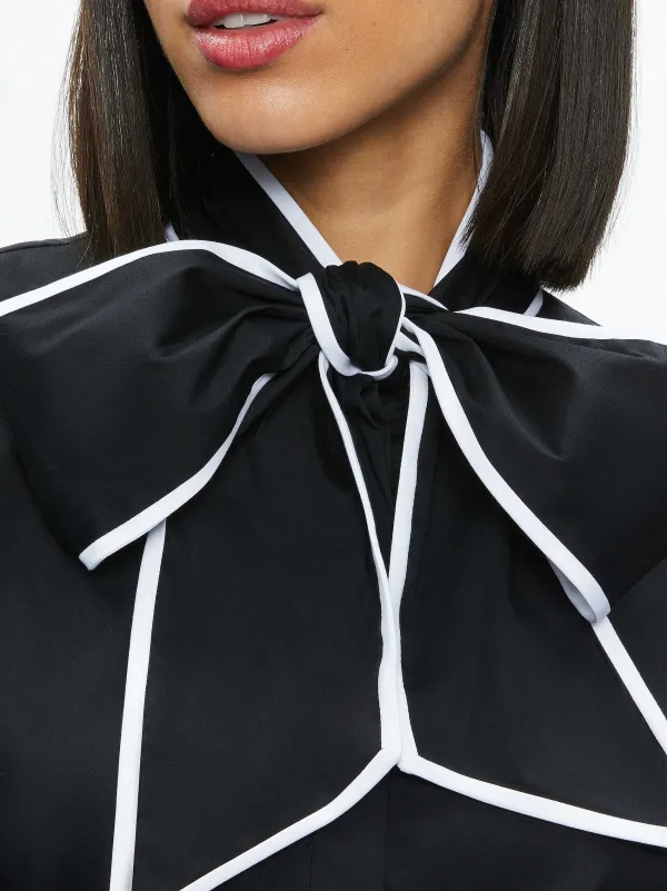 Alice and Olivia Lou Bow Button Down-Women Tops
