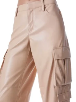 Alice and Olivia Luis Vegan Leather Cargo Pant-Women Pants