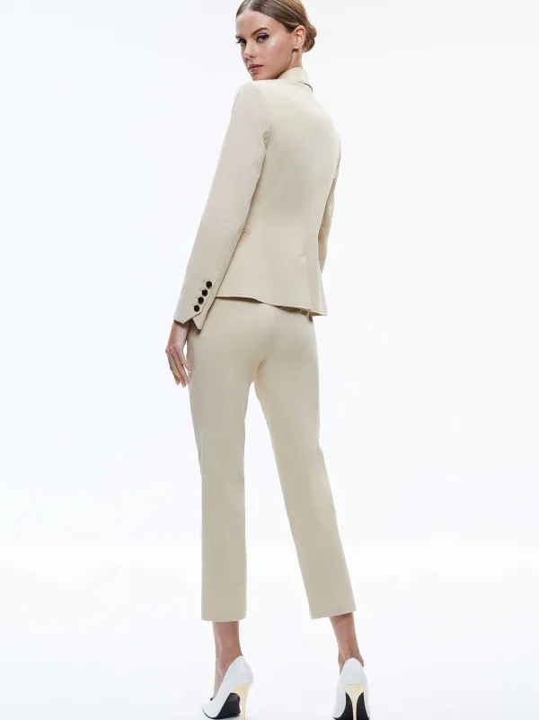 Alice and Olivia Macey Chino Fitted Notch Collar Blazer-Women Jackets + Coats