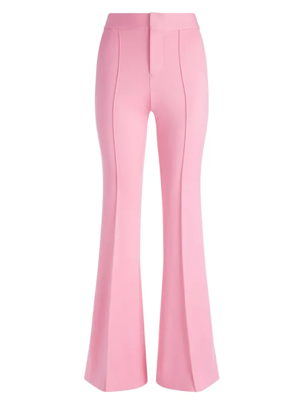 Alice and Olivia Macey Notch Collar Fitted Blazer + Danette High Rise Flare Slit Trouser-Women Matching Sets