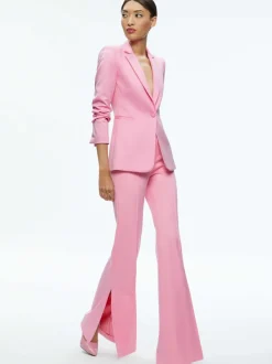 Alice and Olivia Macey Notch Collar Fitted Blazer-Women Jackets + Coats