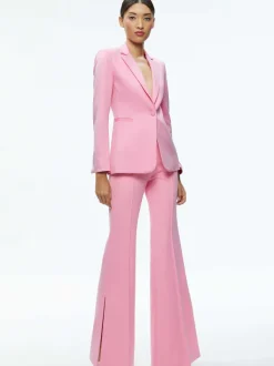 Alice and Olivia Macey Notch Collar Fitted Blazer-Women Jackets + Coats