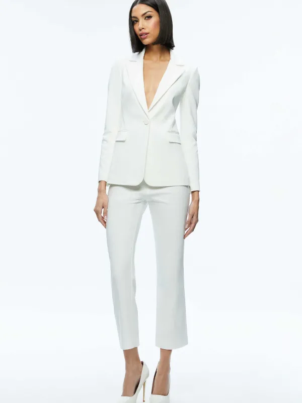 Alice and Olivia Macey Slit Sleeve Blazer-Women Jackets + Coats