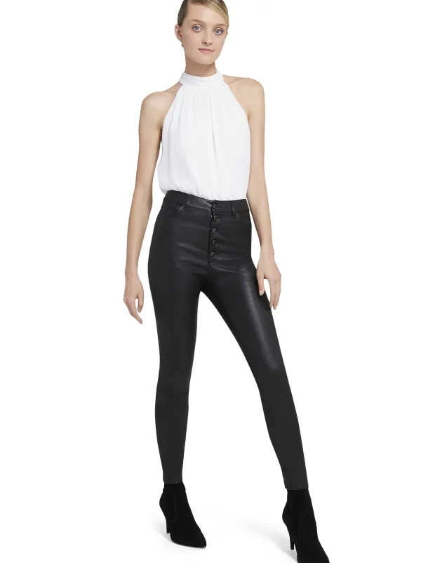 Alice and Olivia Maris Halter Neck Gathered Top-Women Tops
