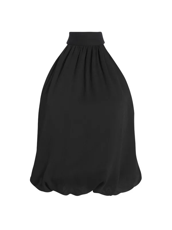 Alice and Olivia Maris Halter Neck Gathered Top-Women Tops