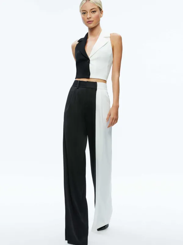 Alice and Olivia Meri Color Block Blazer Top + Pompey Color Block Pant-Women Matching Sets