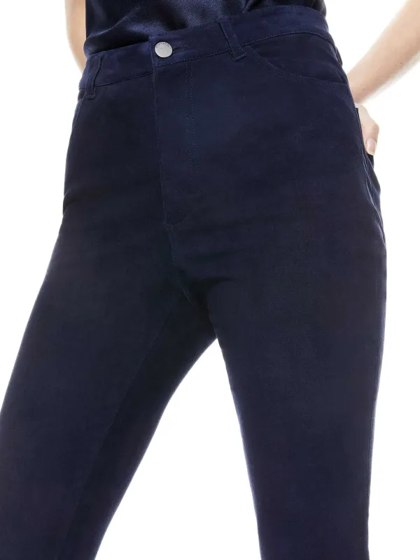Alice and Olivia Mikah Single Button Suede Pant-Women Pants