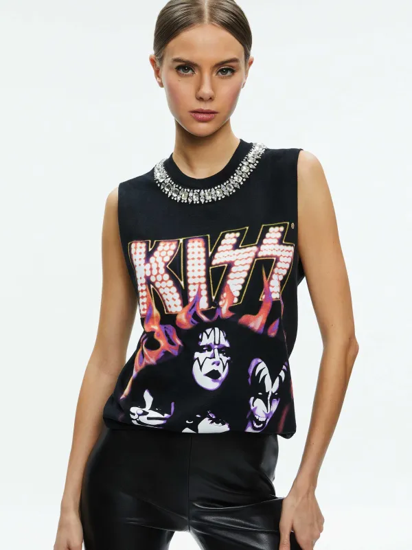 Alice and Olivia Miller Embellished Muscle Tank-Women Tops