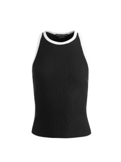 Alice and Olivia Mirtha Ribbed Racerback Tank-Women Tops
