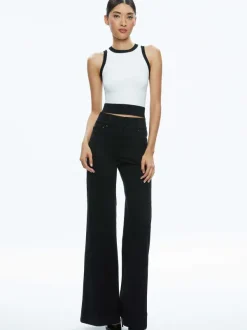 Alice and Olivia Missa 5 Pocket High Rise Wide Leg Jean-Women Pants