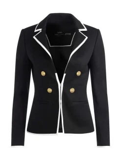 Alice and Olivia Mya Contrast Piping Fitted Blazer + Princess Contrast Piping Pant-Women Matching Sets