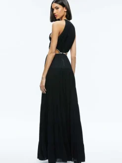 Alice and Olivia Myrtice Embellished Cut Out Maxi Dress-Women Dresses