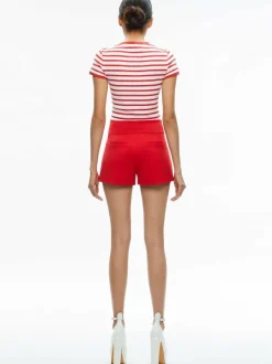 Alice and Olivia Narin High Rise Button Front Short-Women Shorts