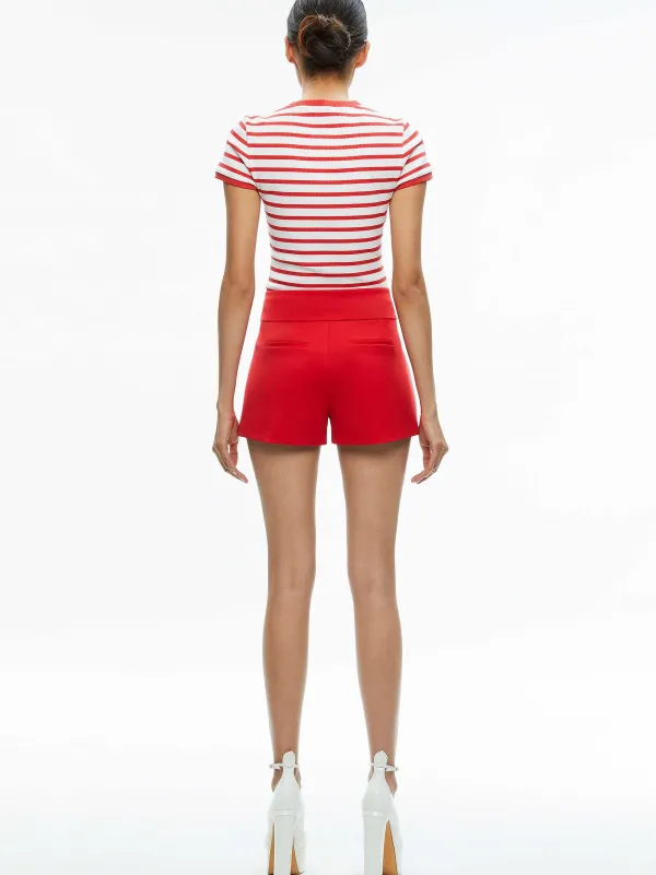 Alice and Olivia Narin High Rise Button Front Short-Women Shorts