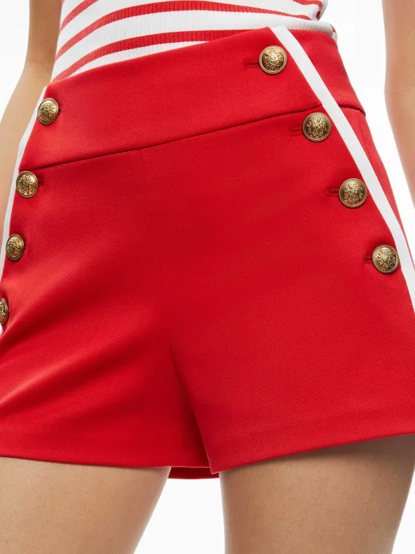 Alice and Olivia Narin High Rise Button Front Short-Women Shorts