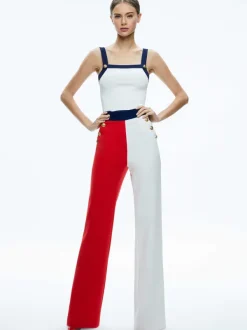 Alice and Olivia Narin High Rise Button Front Pant-Women Pants