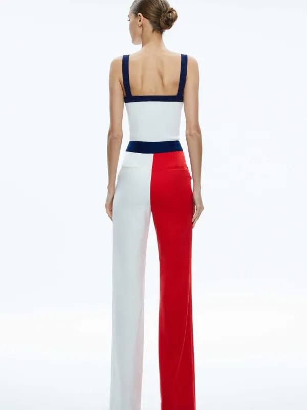 Alice and Olivia Narin High Rise Button Front Pant-Women Pants