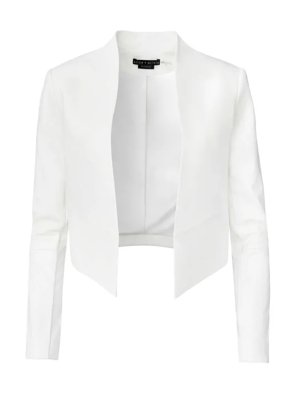 Alice and Olivia New Harvey Leather Jacket-Women Jackets + Coats
