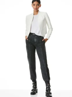 Alice and Olivia New Harvey Leather Jacket-Women Jackets + Coats