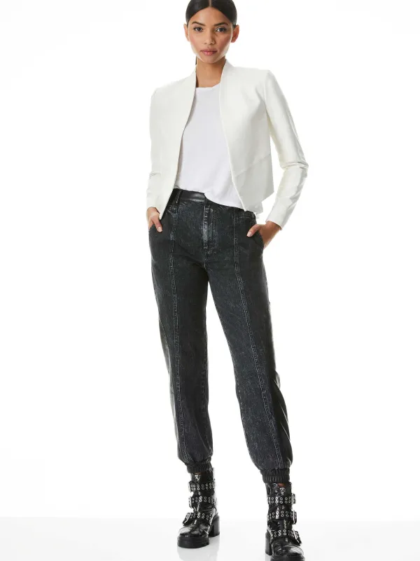 Alice and Olivia New Harvey Leather Jacket-Women Jackets + Coats
