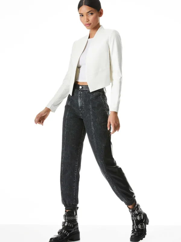 Alice and Olivia New Harvey Leather Jacket-Women Jackets + Coats