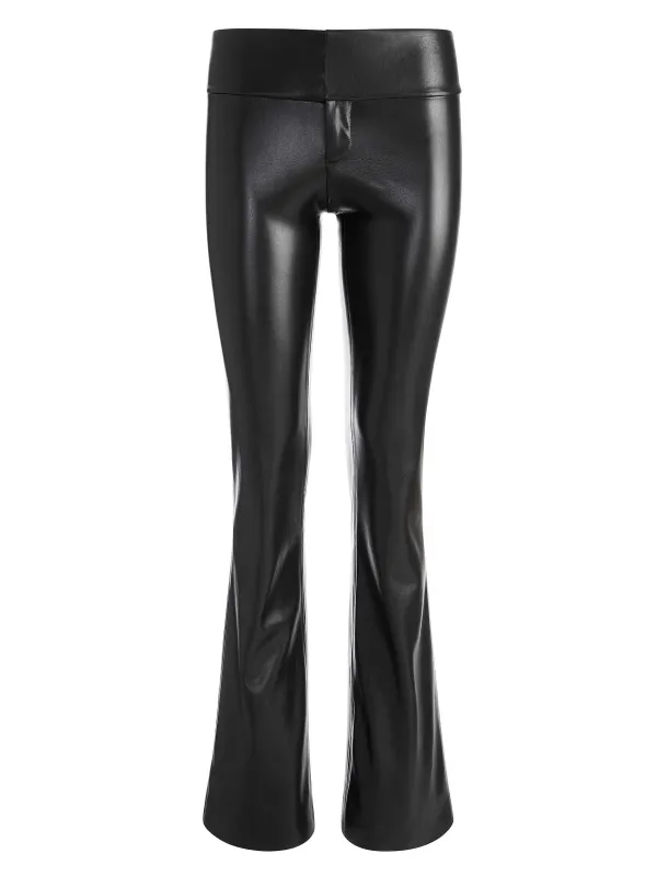 Alice and Olivia Olivia Vegan Leather Bootcut Pant-Women Pants