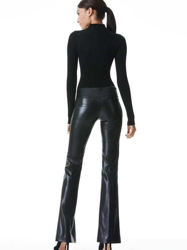 Alice and Olivia Olivia Vegan Leather Bootcut Pant-Women Pants