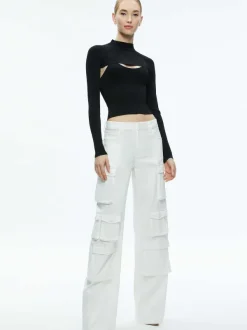 Alice and Olivia Olympia Mid Rise Baggy Cargo Pants-Women Pants