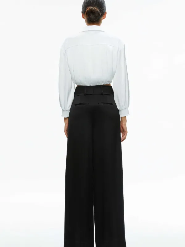 Alice and Olivia Pierre Pleated Back Button Down-Women Tops