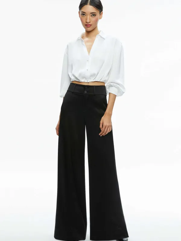 Alice and Olivia Pierre Pleated Back Button Down-Women Tops
