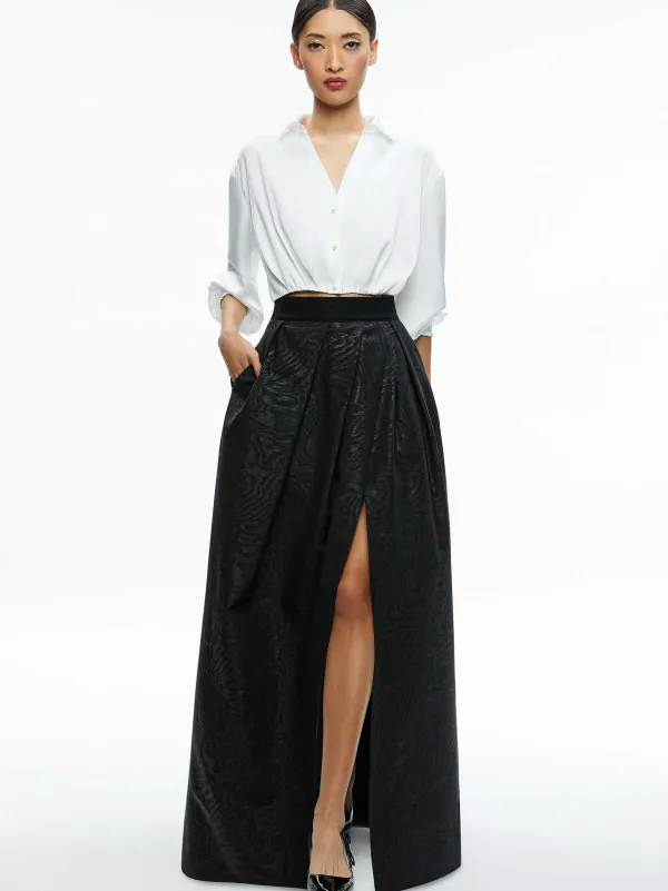 Alice and Olivia Pierre Pleated Back Button Down-Women Tops