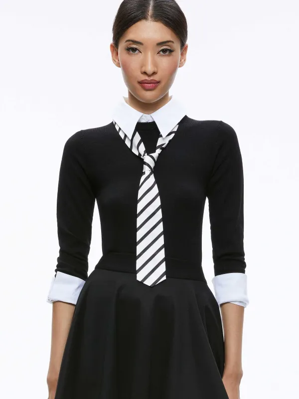 Alice and Olivia Porla Collared Tie Sweater-Women Sweaters