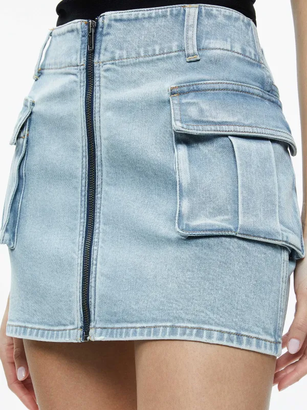 Alice and Olivia Rahmi Cargo Mini Skirt-Women Skirts