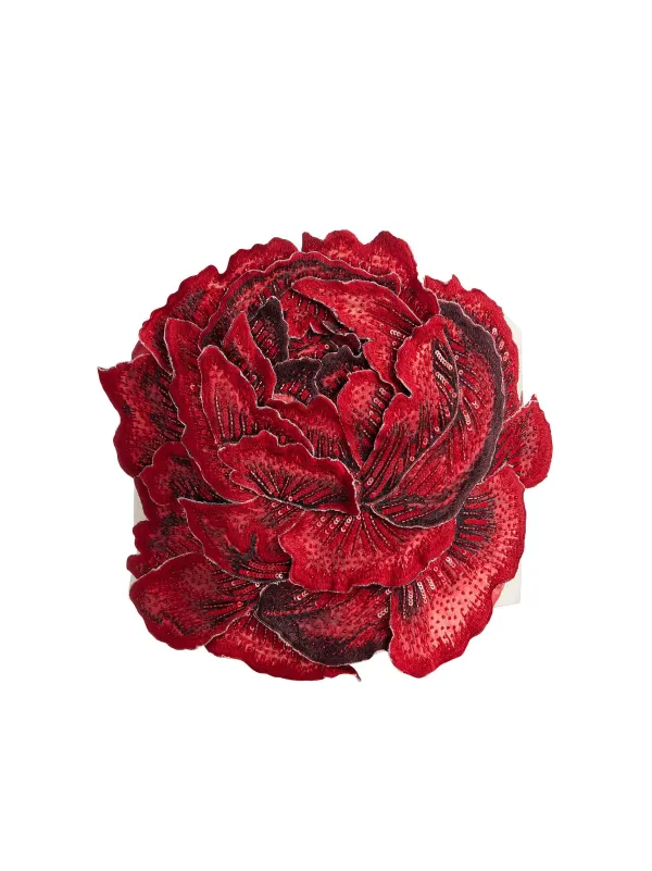 Alice and Olivia Randie Floral Applique Crop Top-Women Tops