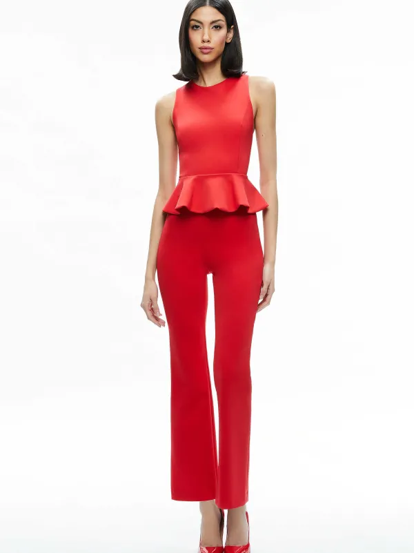 Alice and Olivia Rmp Mid Rise Back-Zip Bootcut Ankle Pant-Women Pants